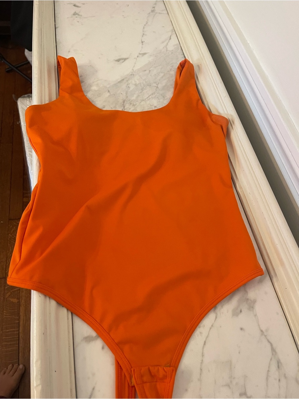 Sleek Orange Women's Bodysuit - Classic Scoop